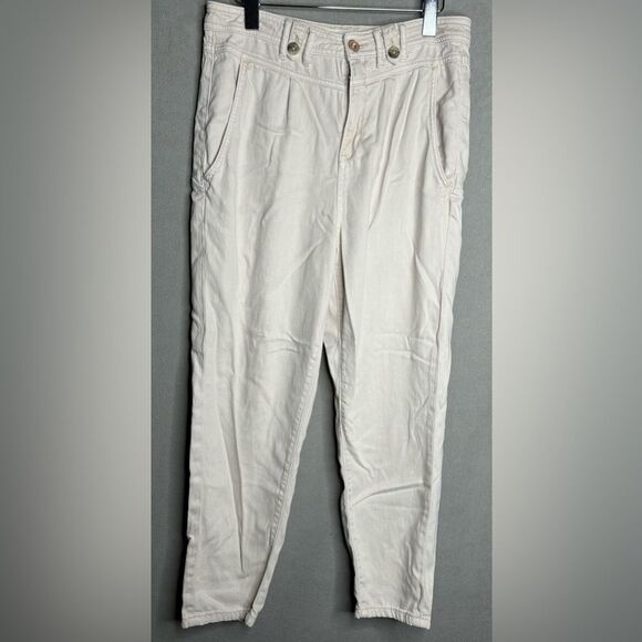 By Anthropologie Eggshell Trousers Straight Leg Size 29 - Picture 1 of 16